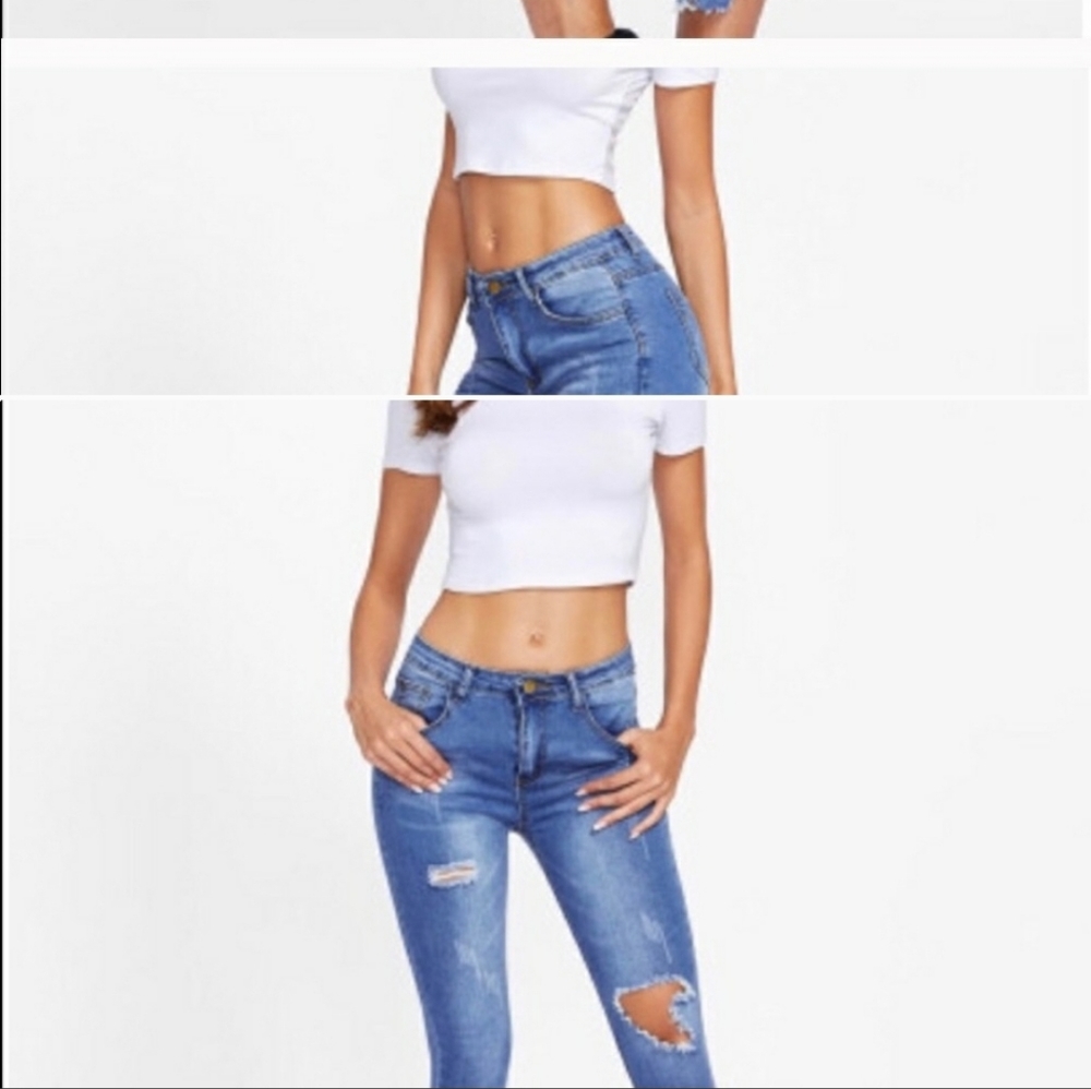 Women’s super cute jean leggings cropped